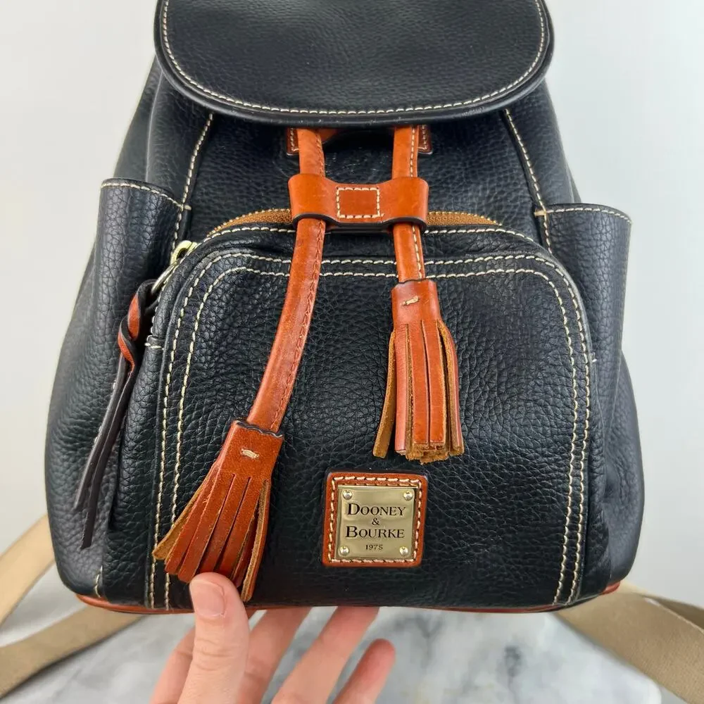 Dooney & Bourke Black Pebbled Leather Medium Murphy Backpack